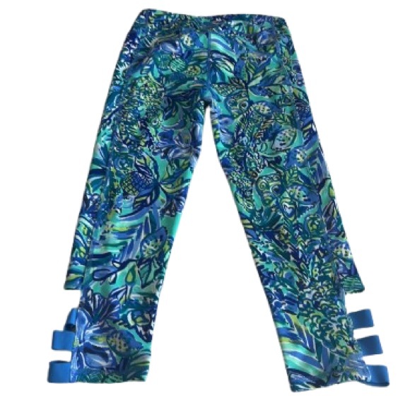 Lilly Pulitzer Weekender Cropped Leggings 21" Bennet Blue Sneak a Beak Medium - Picture 3 of 16